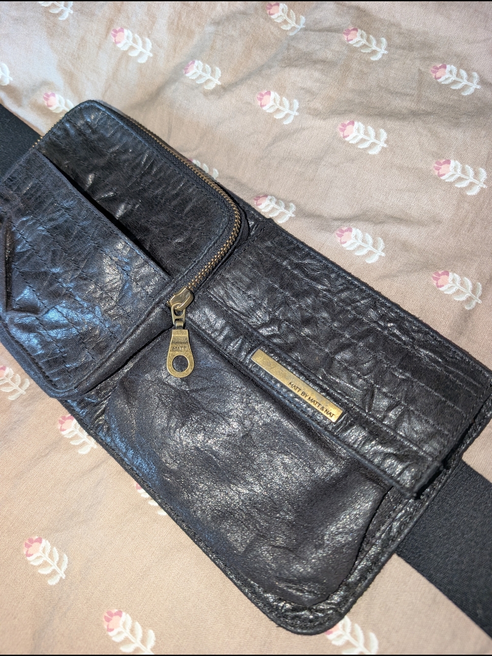 Matt & Nat Black Vegan Leather Belt Bag
